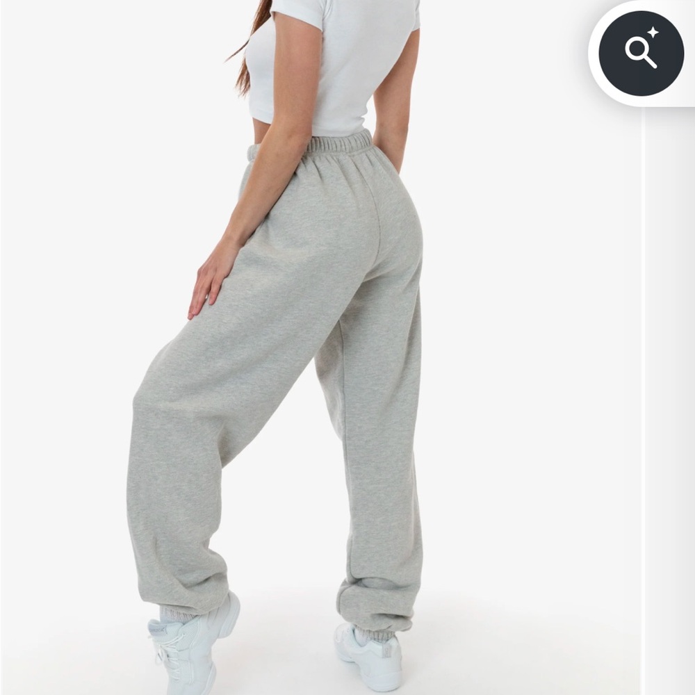 Grey Cotton Fleece High Waist Sweatpants